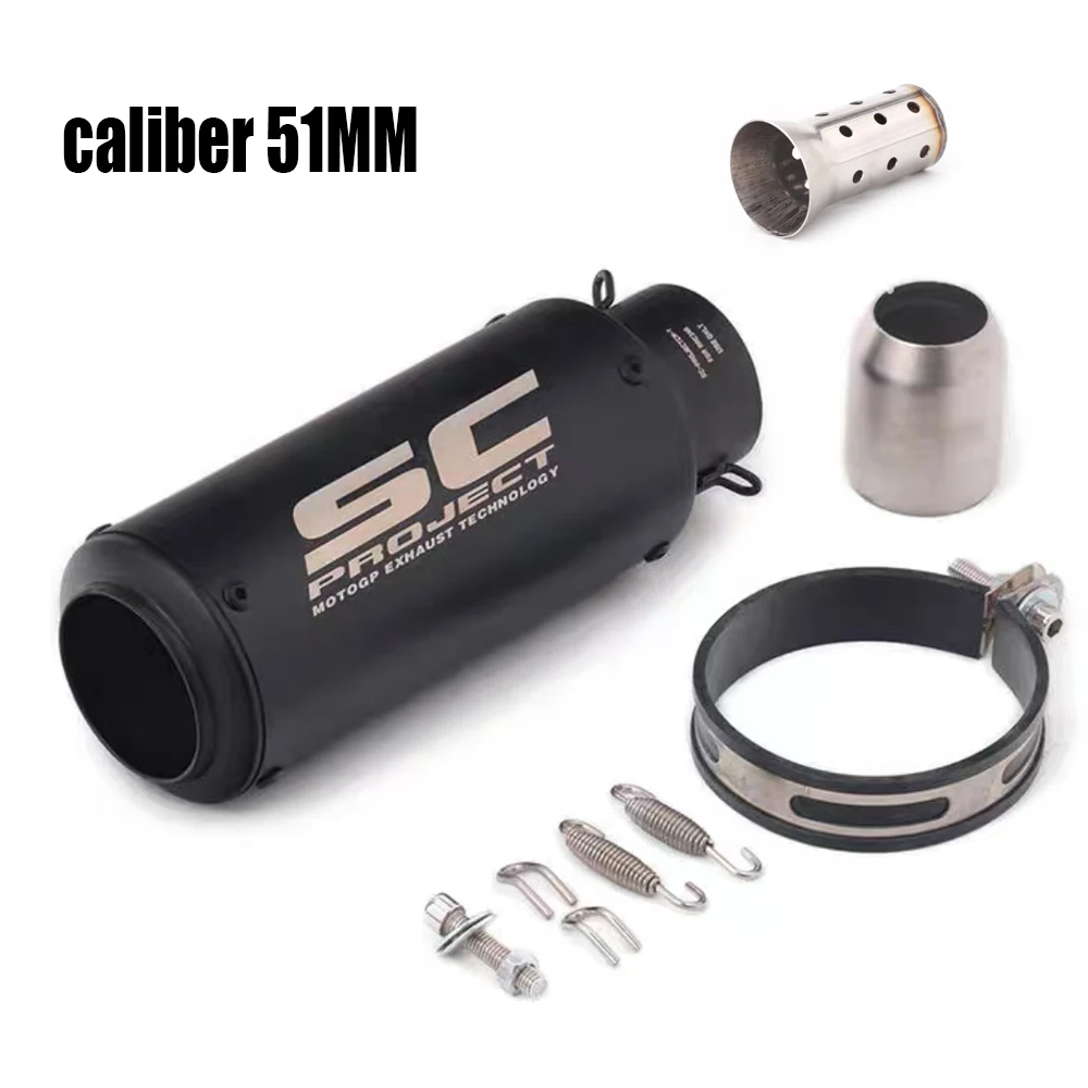 ماسورة عادم دراجة نارية عالمية، مقاس 51/60 ملم، بأ...