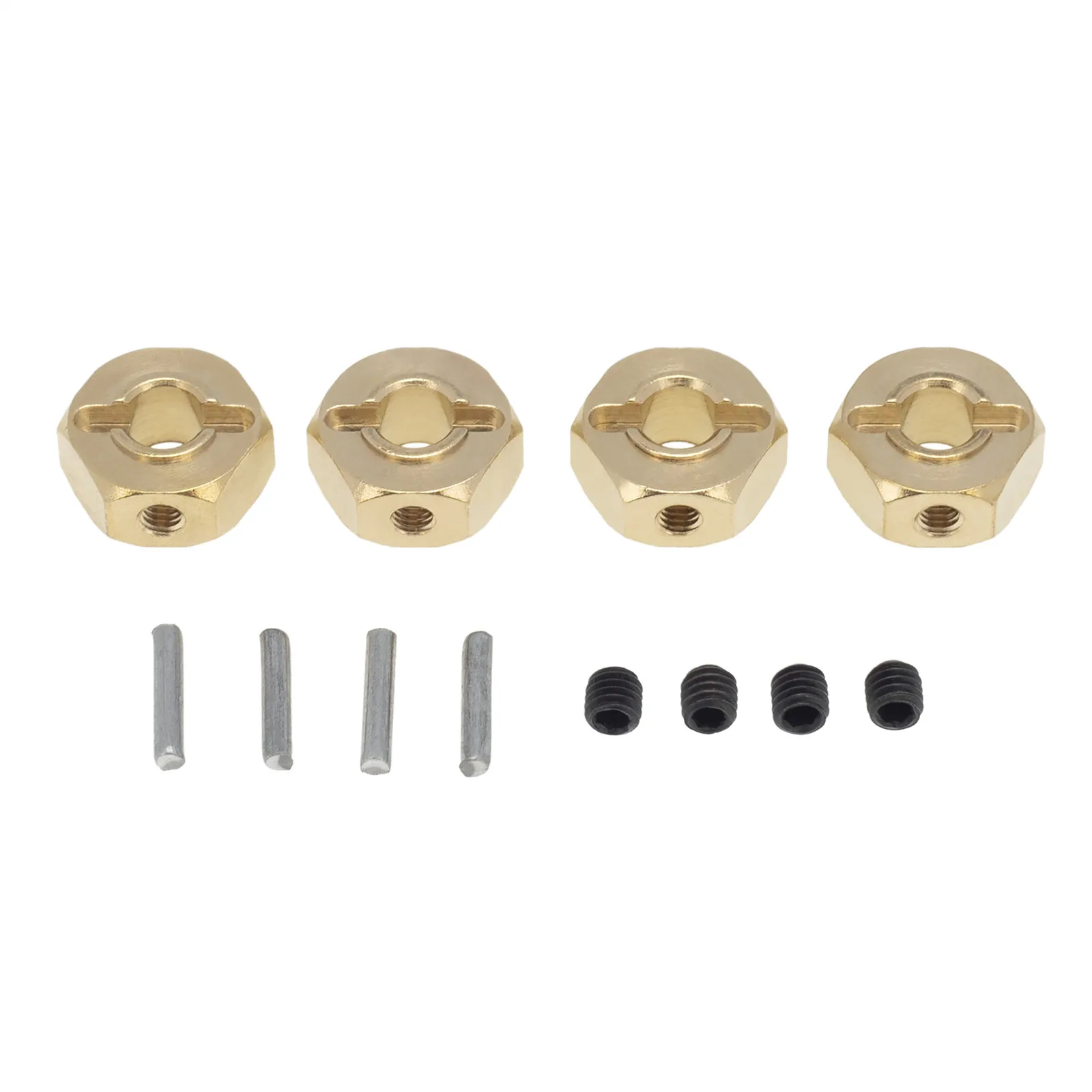 INTEGY RC Wheel Hubs - 12mm Hex, Brass, 8mm Thick (Set Of 4) For Axial SCX-10, Wraith & CC01 - View #4