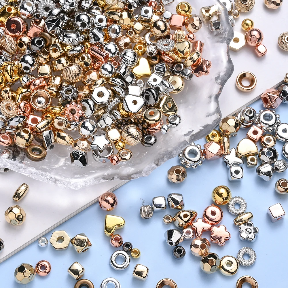 400/800 Stück Zufällig Gemischte Formen CCB Acryl-Perlen Abstandhalter-Perlen für DIY Schmuckherstellung, Armband Halskette Ohrringe Bastelbedarf – Detail 8