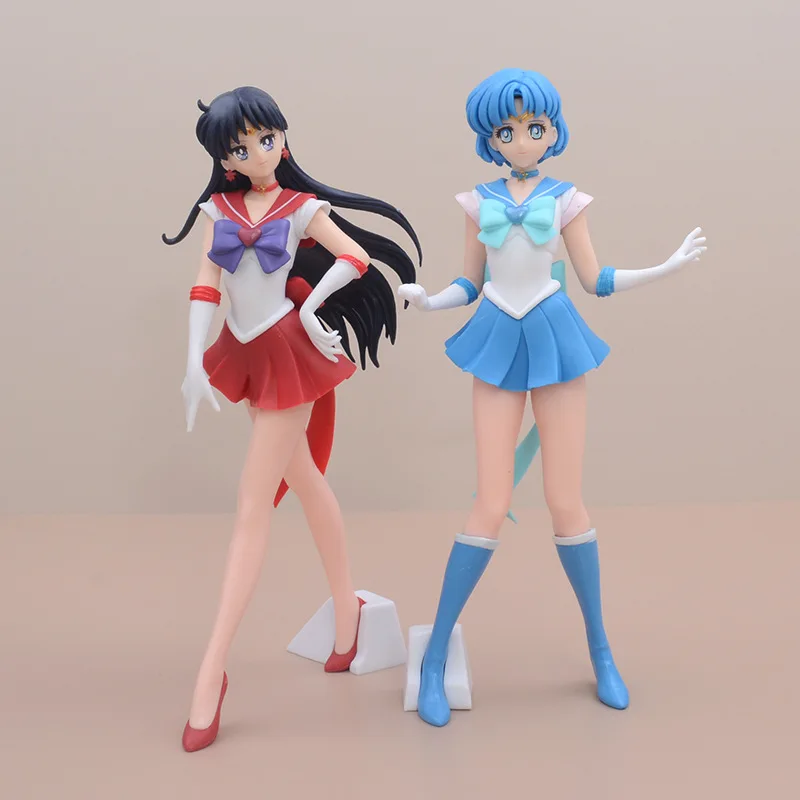 Anime Sailor Moon Figure Sailor Mars Sailor Mercury Action Figures Giocattoli Fatti A Mano Ornamenti Modello Kawaii Regali