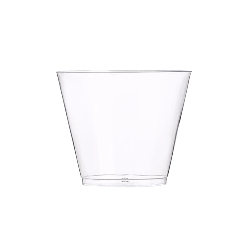 Comfy Package Clear Hard Plastic Cups / Tumblers 9 oz. Squat - 100 Count Small  Disposable Party Cocktail Glasses 9 oz. - Clear 100