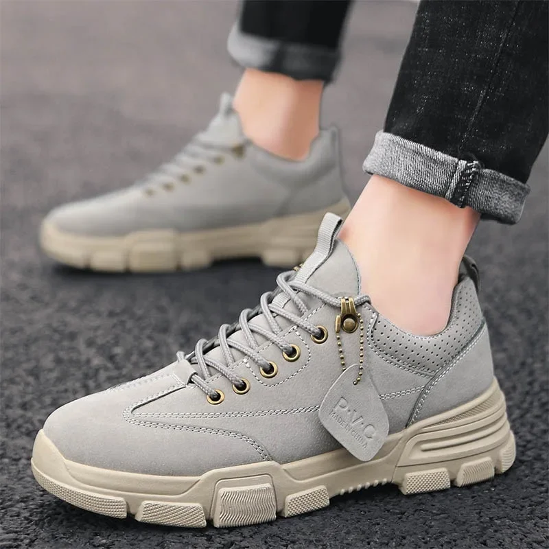 British Style Ankle Boots PU Leather Men Shoes Autumn Winter Comfortable Low-top Casual Shoes Fashion Man Leather Martin Boots