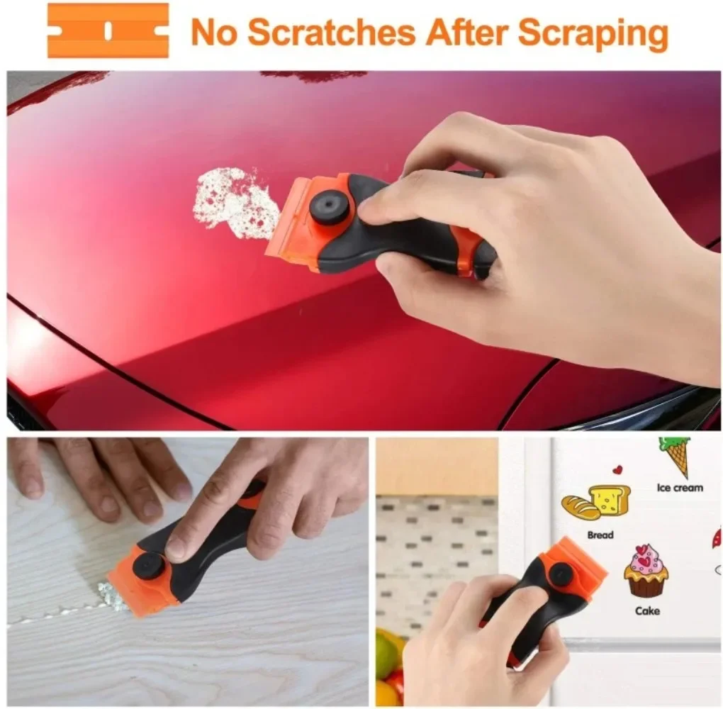 Clean Glass Squeegee Car Film Scraper Tool Window Cleaner Scrape Off Glass Ceramic Glue Caulking Agent De-icing Kitchen Cleaning