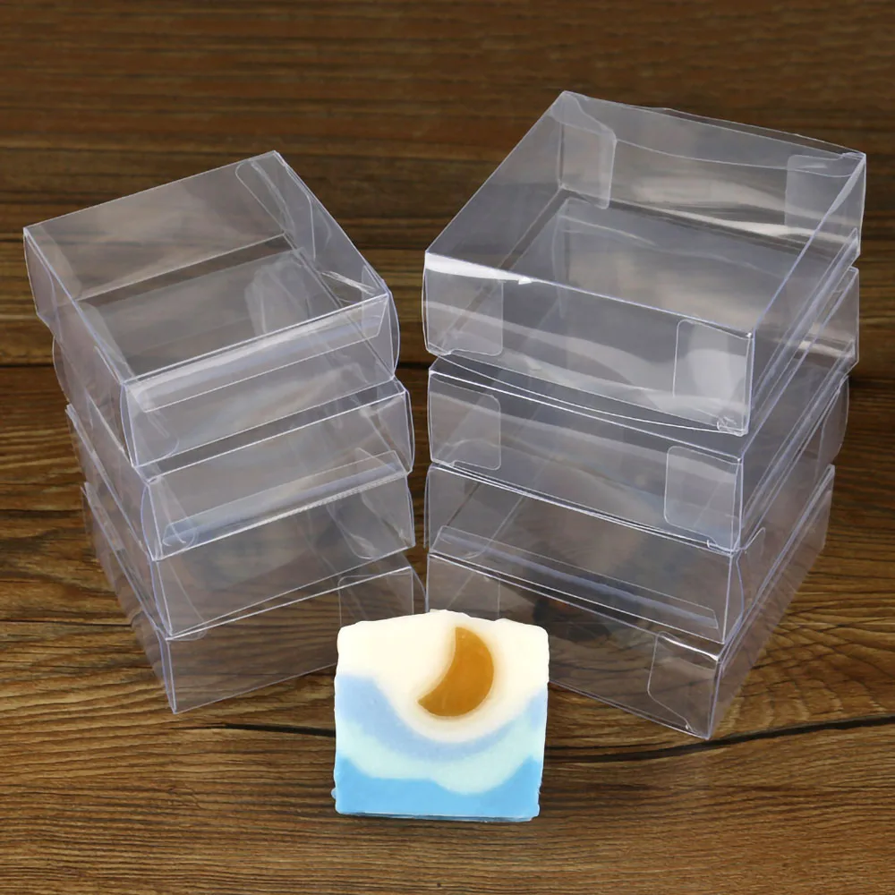 선물용 투명 플라스틱 상자, 무광택 PVC 상자, 수제 비누 마카롱 포장 사탕 상자, 선물 상자, 결혼식 파티 축하, 50 개