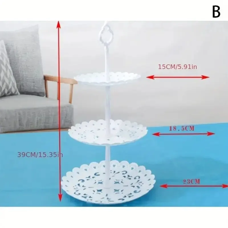 Dessert Cake Stand 1 Set Cake Tray Cake Stand Three Layer Fruit Tray Cupcake Display Stand Creative Display Plastic Dried Fruit
