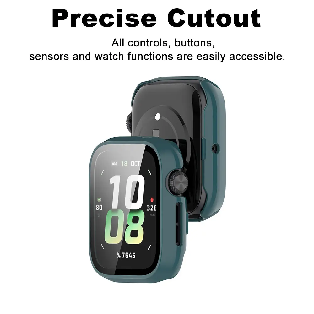 Durable Tempered Glass Watch Case with Screen Protector & Dustproof Frame