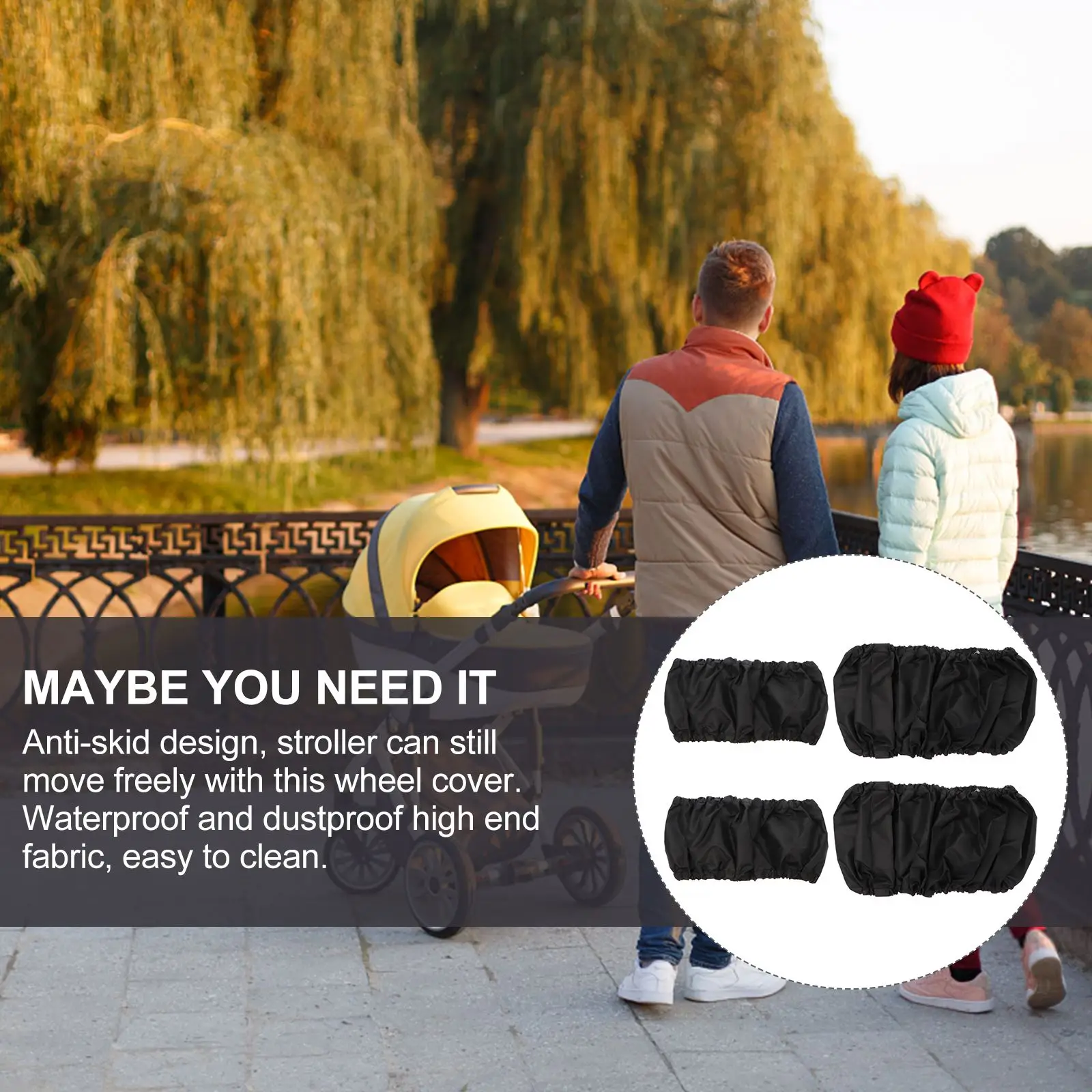 Wheel Cover 4 PCS Wheelchairs Tire Protector Anti-dirty Umbrella Car Accessory Stroller Oxford Cloth Travel Protector Cover