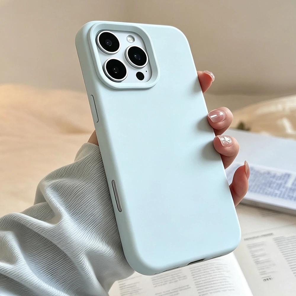Minimalist Blue Shockproof Phone Case - Matte Soft Cover