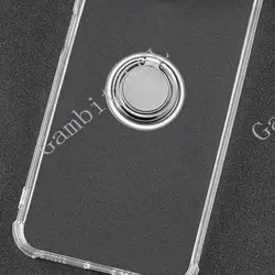 Sleek and Soft Back Ring Holder Phone Case with Bracket for OPPO RX17 Neo (Ring Case Clear)