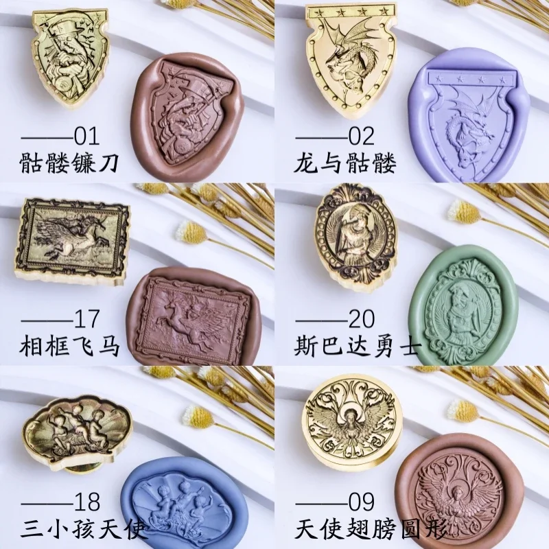 Stamp Seal Head Fire Seal Head Retro Art Series Special Relief Rose Dragon Three-Dimensional Laser Fine Carved Copper