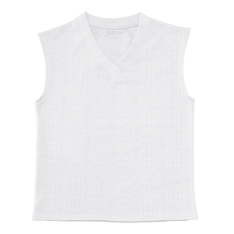 2024 Summer New Men's Set Quality Jacquard Knit Casual Sleeveless V-neck Vest Top Shorts Two-piece Men's Clothing Free Shipping Sfea914dd1ec3455b8cd76789b5406d63p