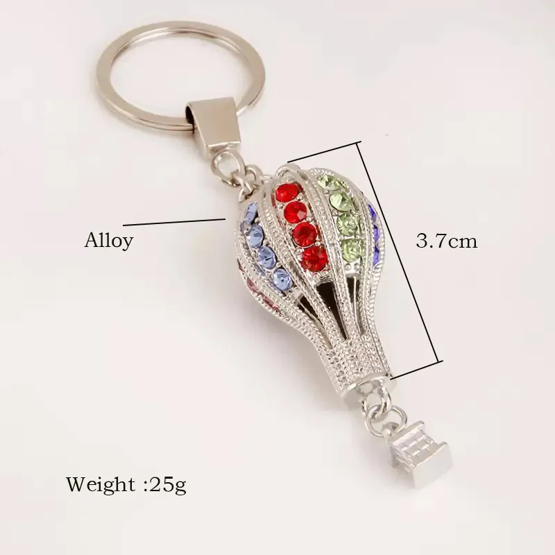Metal Hot Air Balloon Keychain Pendant Travel Accessory