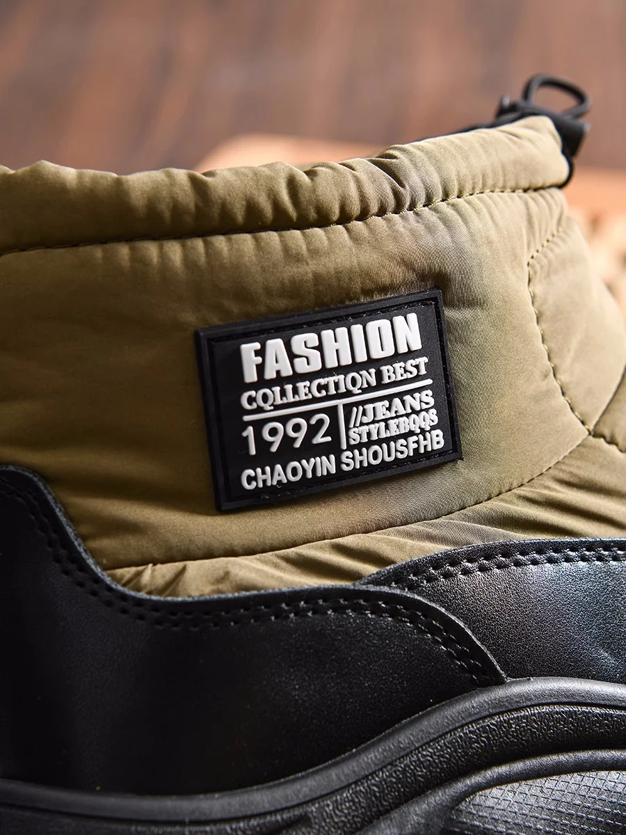 Men's Down Cotton Warm Winter Ankle Boots Fashion Thickened Waterproof Outdoor Snow Boots