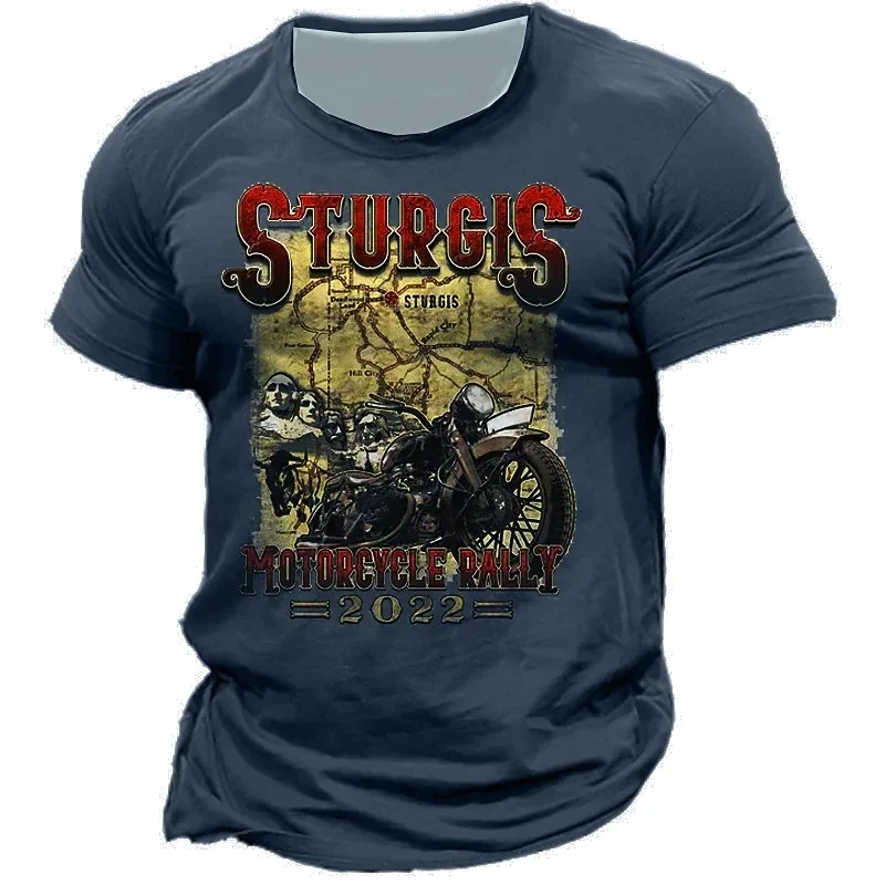 

Мужская летняя футболка с буквенным принтом мотоциклетных элементов, мужской спортивный дышащий топ с коротким рукавом для фитнеса, Мужская Повседневная Удобная футболка