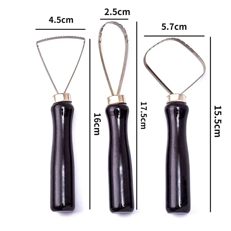 Description Picture 6 of item3Pcs Pottery Clay Sculpture Big Loop Tool Clay Scraper Sculping Modelling Tool Wood Handle Ceramics Trimming Carving Tools