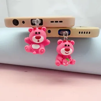 Potdemiel Lotso Tappo antipolvere per telefono adatto per iPhone per Samsung Interfaccia di tipo C Decorazione per telefono Gancio Accessori per telefono