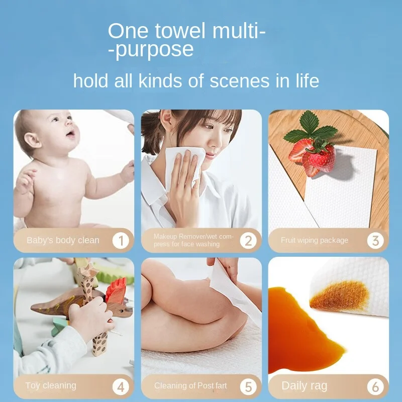 Baby Cotton Soft Towel Plain Weave 80 Disposable Face Wash Towel Baby Cotton Soft Dry Wet Dual-use Can Wipe Buttocks