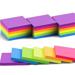 Vibrant Assorted Sticky Notes Set - Perfect for Office, School, and Reminders (300sheets in 6color)