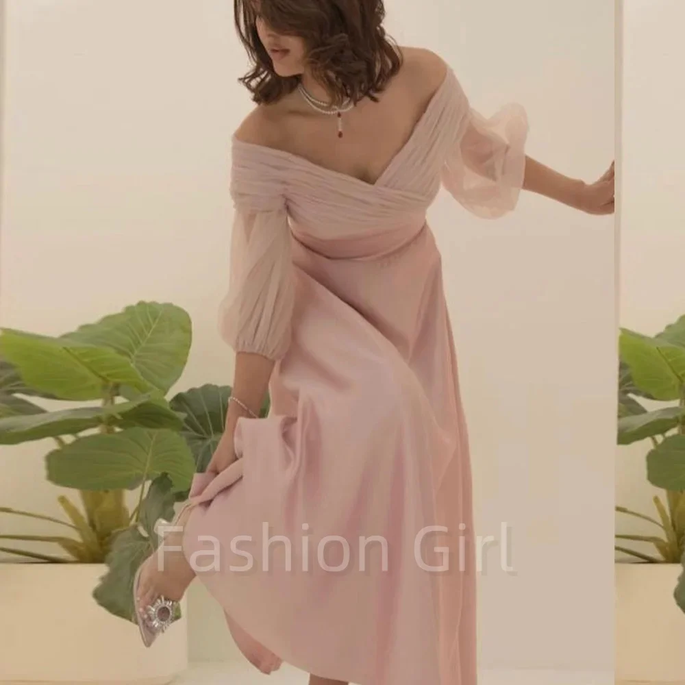 

Elegant Popular Pink Satin A-line Sweetheart Prom Gown Ruffle Ankle-length Formal Elegant Evening Party Dress for Women 2023