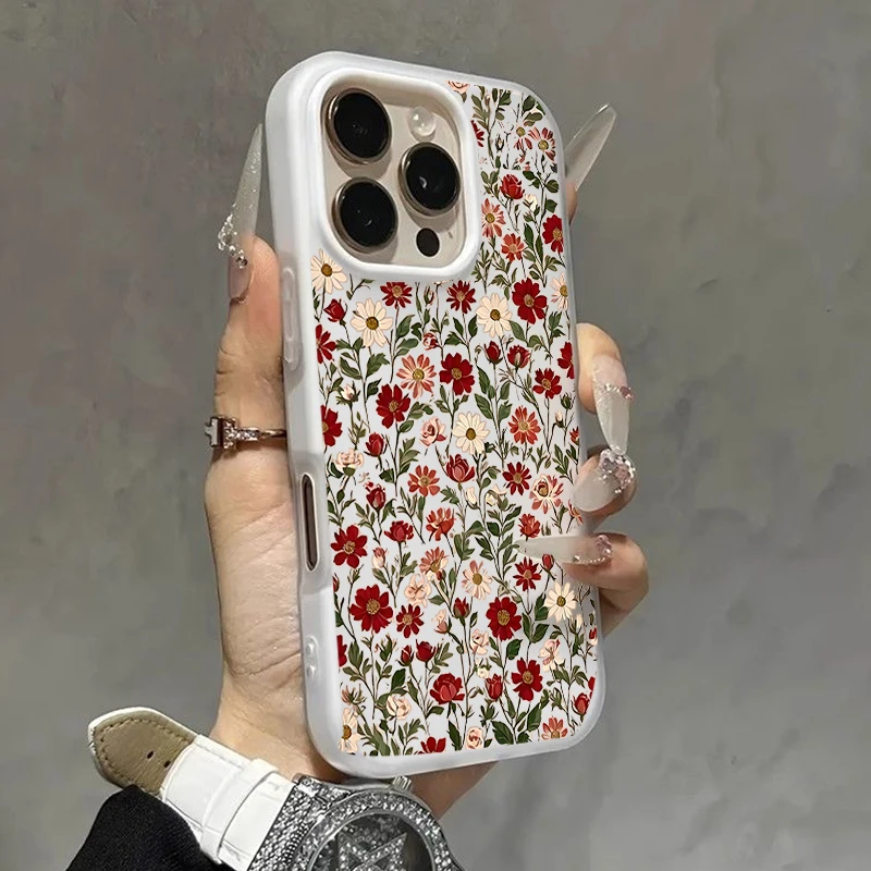 Candy Color Flower Matte Phone Case Cover