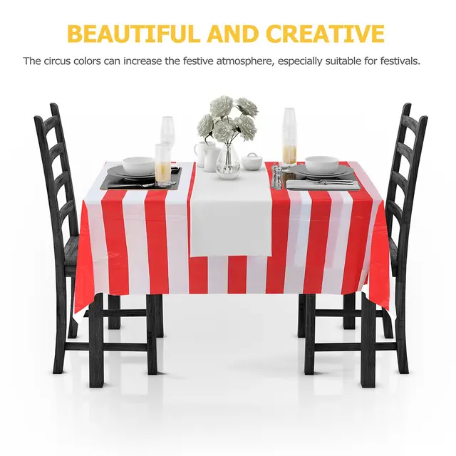 Couverture rectangulaire en plastique pour salle à manger, nappe de fête LYus, décor de banquet, coureur, accessoires de réglage de lieu, faveurs 6