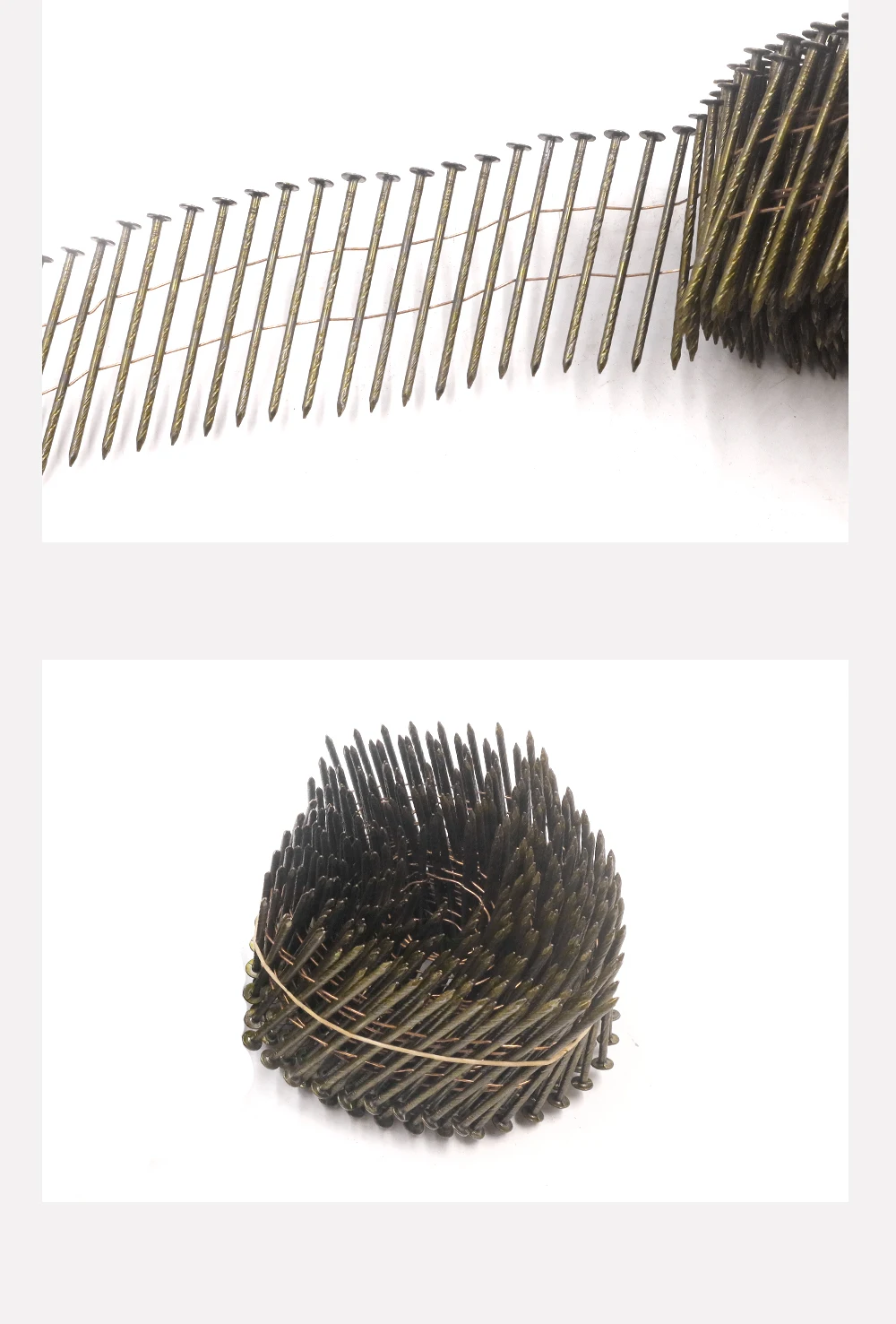 9000 Stück 15-Grad-Rollennägel mit Drahtbindung, Rundkopf, Gewindeschachtel, Konstruktionsnägel 50mm 55mm 64mm für Druckluftnagler – Detail 7