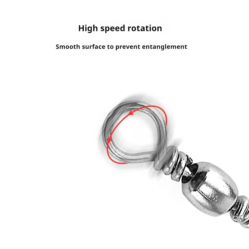 Fishing Rolling Swivel Snap Drag 200pcs 16kg-46kg Stainless Steel Fishhooks Barrel Swivel Fishing Tackeles Line Connector