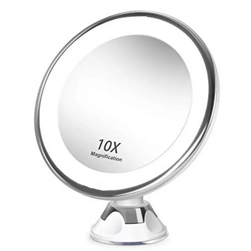Portable Flexible Makeup Mirror 10X Magnifying Mirrors LED Lighted Touch Screen Vanity Mirror Dressing Table Cosmetic Mirrors 30