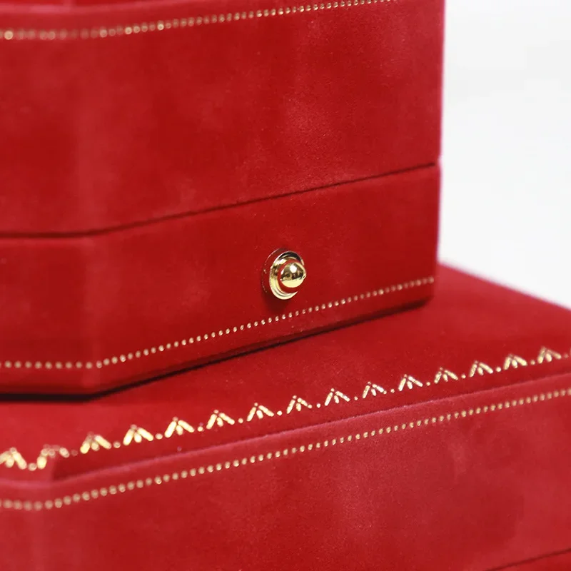 Velvet Jewelry Box Octagonal Wedding Luxury Ring Case Gift Box for Necklace Bracelet Earrings Wholesale Jewelry Packaging