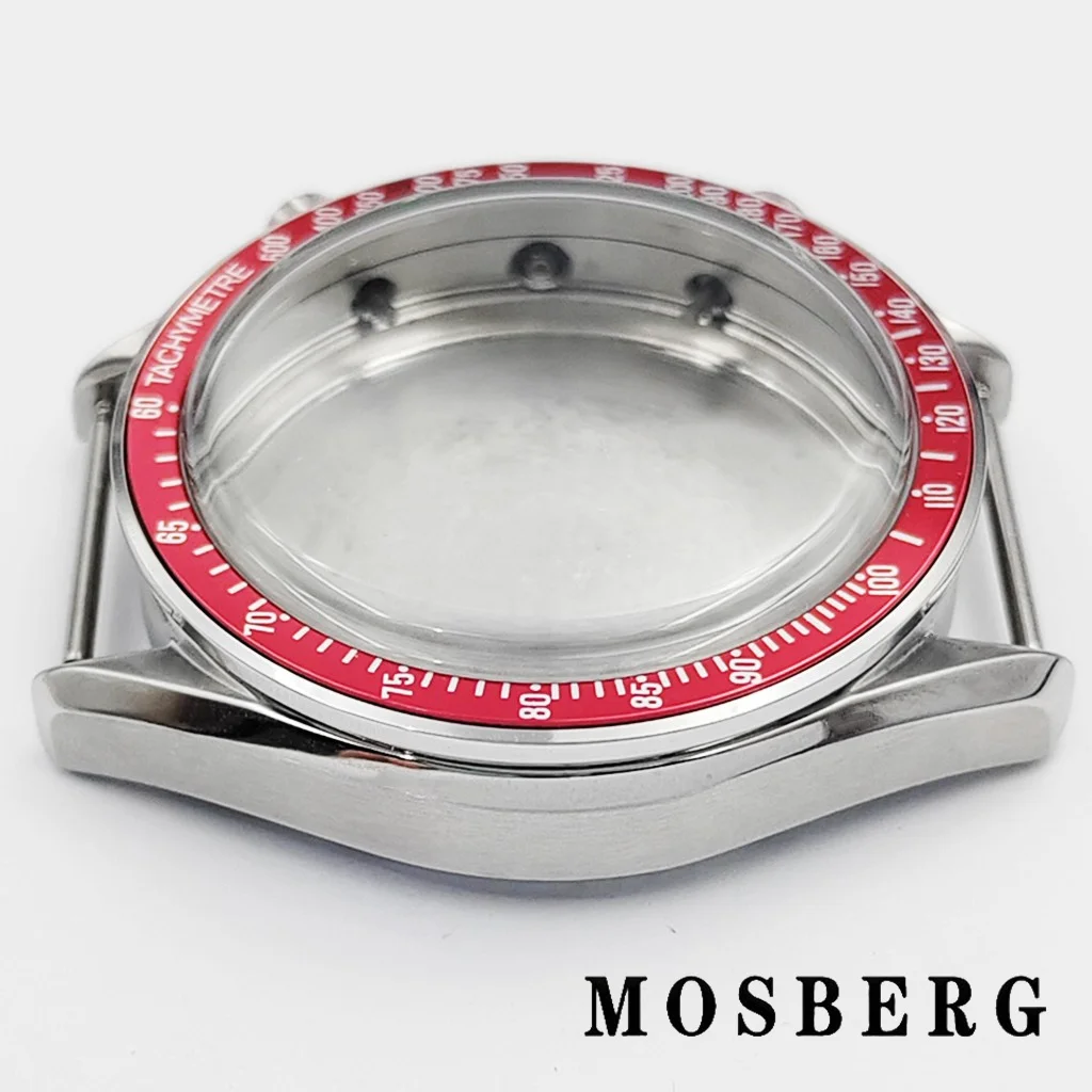 Silver Stainless Steel 40mm Watch Case with Multi-Color Bezel Options