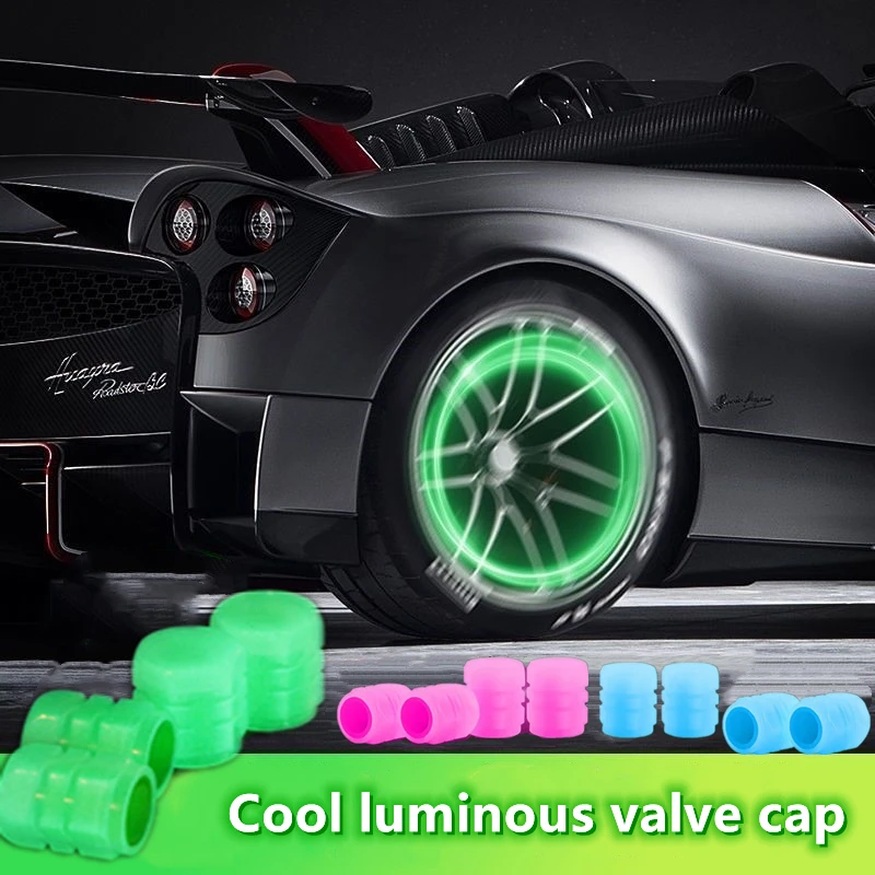 Universal Luminous Tire Valve Cap Plastic Abs Dustproof Tires Accessories Tire Stem Covers