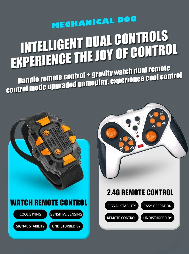 Electronic Robot Dog Toy with Light Sound and Spray Function