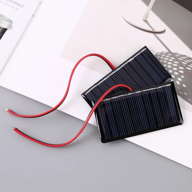 Solar Panel 0.3W 5V Polysilicon Solar Epoxy Panel Module Lights Solar Battery Charger DIY Solar Battery Kit for Outdoor Camping 3