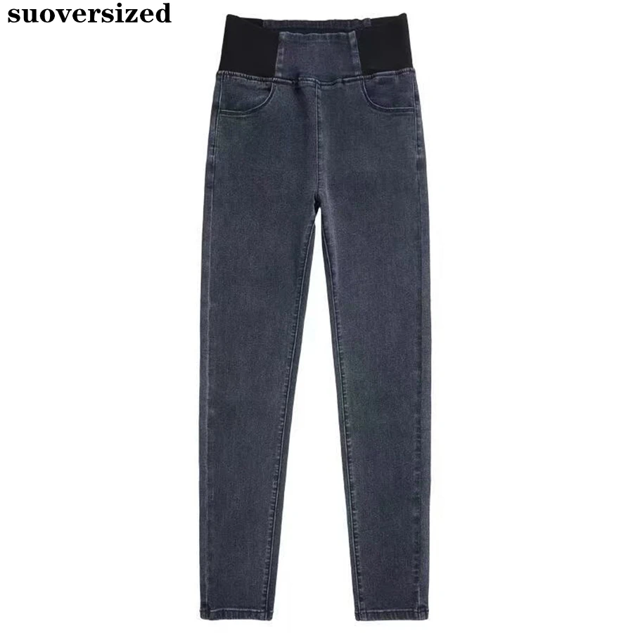 Stretch Slim Ankle-Length Pencil Jean Elastic High Waist Denim Pants Women Classic Vintage Vaqueros Oversize 38 Pantalones 2023