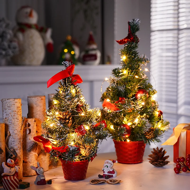 Christmas Tree Decorations Children DIY Handicraft Home Bedroom Party 20/30/40cm Artificial Christmas Tree New Year Gift