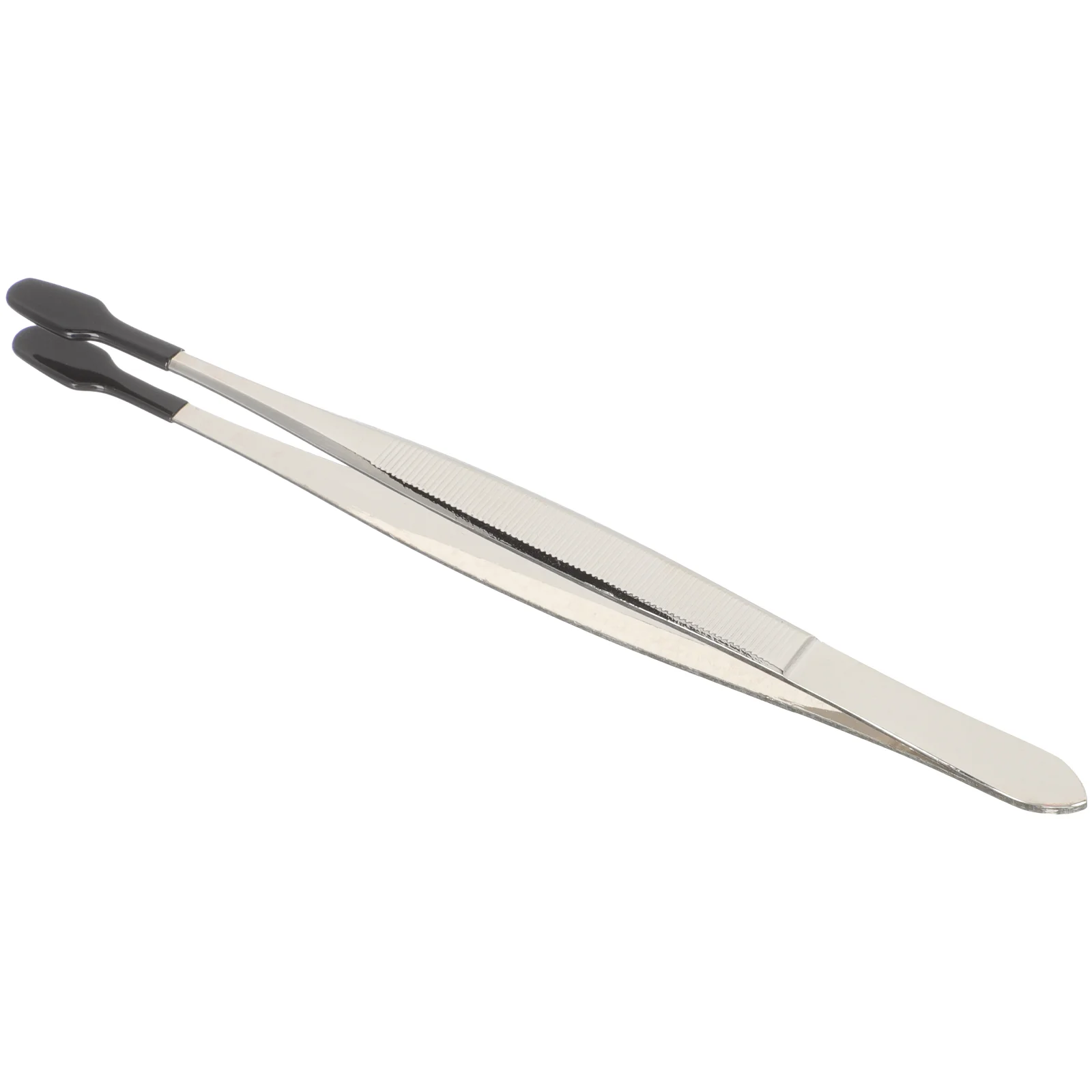 Rubber Coated Tweezers Craft Sticker Industrial Hand Tools Jewelry Rubber Tipped Flat Tip Stainless Steel 15 Pcs for tweezer tool
