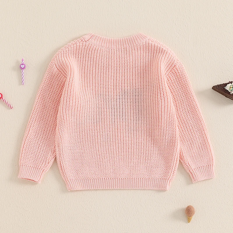 FOCUSNORM 5 Farben Herbst Winter Baby Jungen Mädchen Geburtstag Pullover Brief Stickerei Warme Gestrickte Langarm Pullover Strickwaren – Detail 23