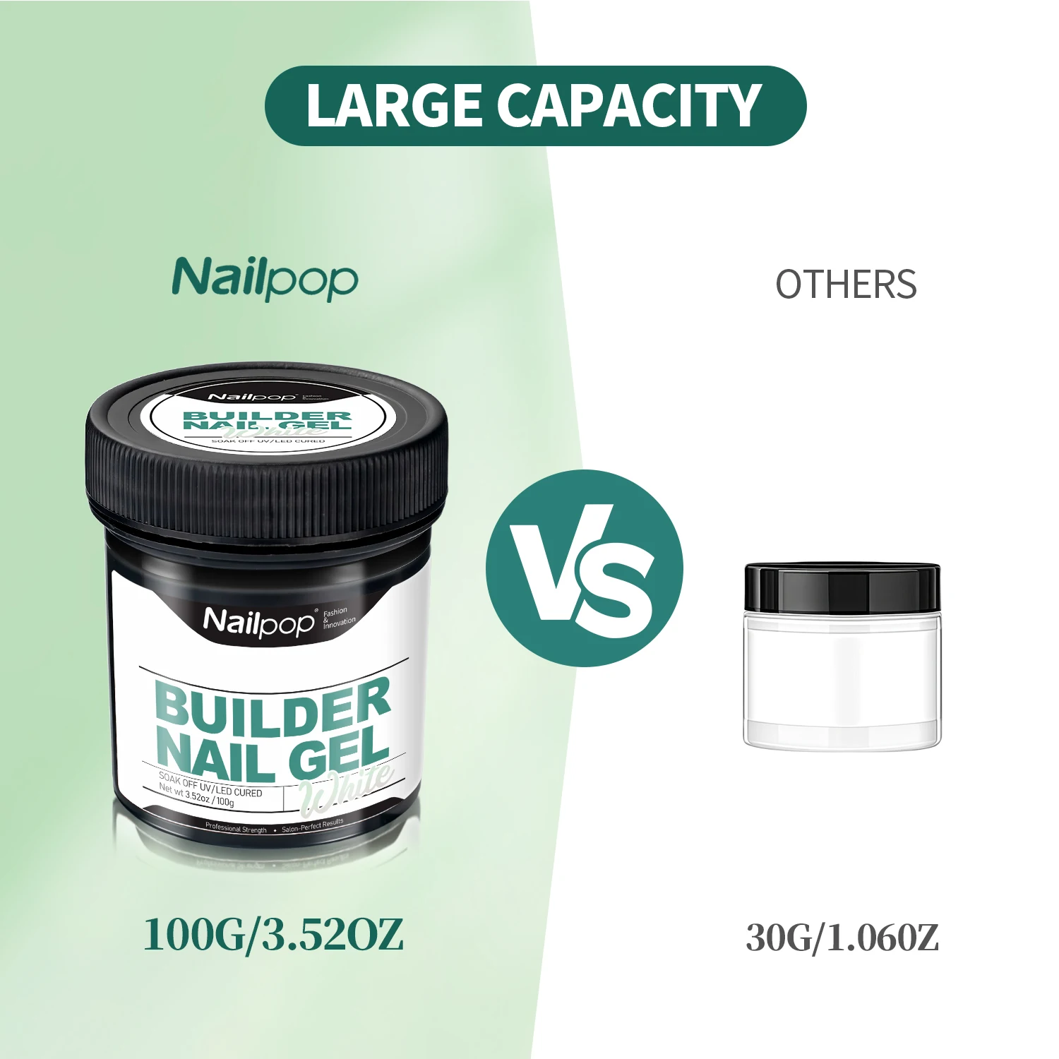 Nailpop Gel Costruttore per Unghie 30/100g, Liscio e Lattiginoso, Grande Capacità, Gel UV/LED per Estensione Unghie, Adatto per Nail Art Fai-da-Te e Salone - immagine 3