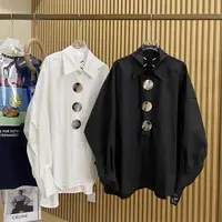 150kg Plus Size L-4XL Solid Polo Shirt for Women Embroidery Button Batwing Sleeve Female Blouses 2024 New Spring/autumn Lady Top - Image 2