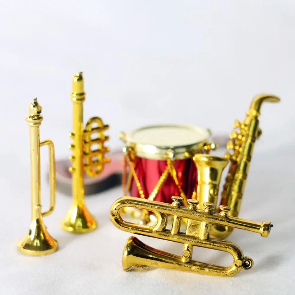 Miniature Musical Instruments Set PP Plastic Wood Dollhouse Accessories