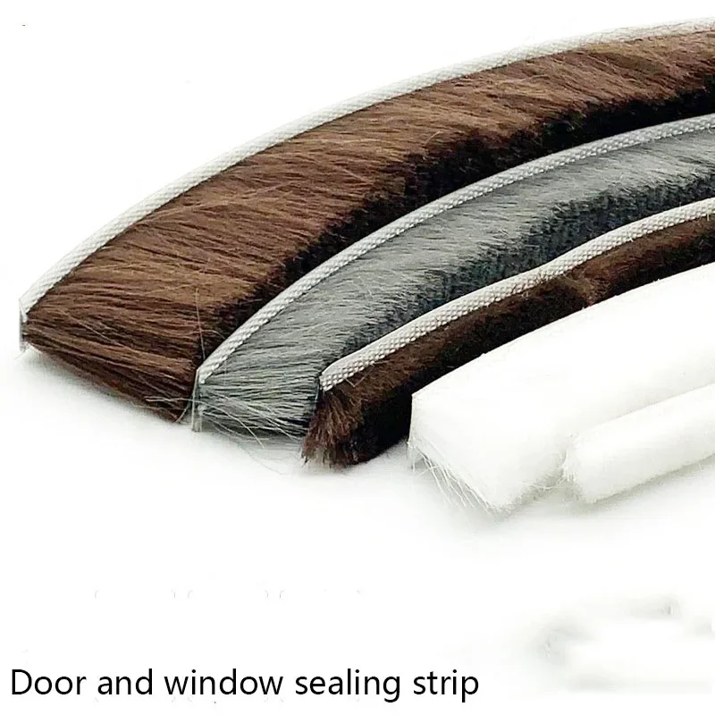 Door Seal Strip Sealing Tape Self-adhesive Sealing Wind-proof Brush Strip For Home Door Window Sound Insulation Strip Gasket Wardrobe door sealing tape
