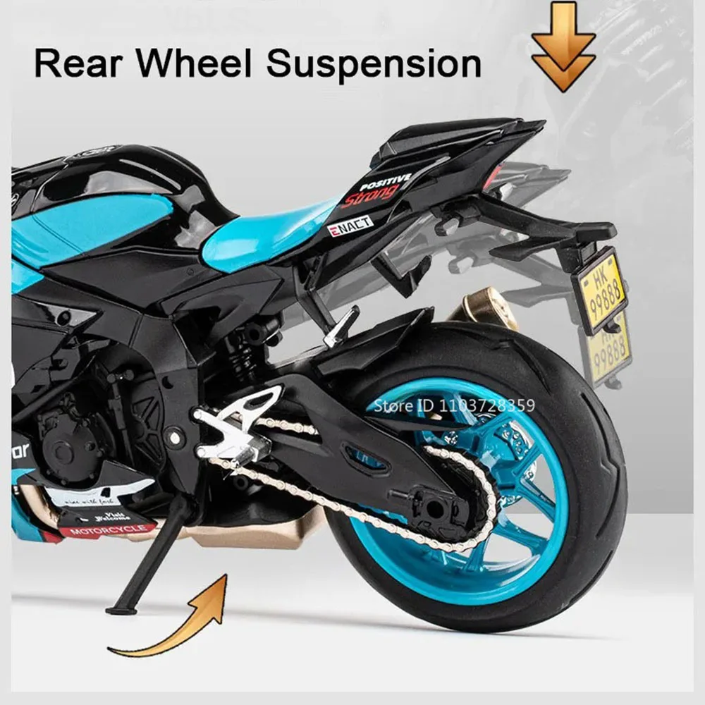 1:12 Alloy Diecast Motorcycle Toy with Sound and Light Effects