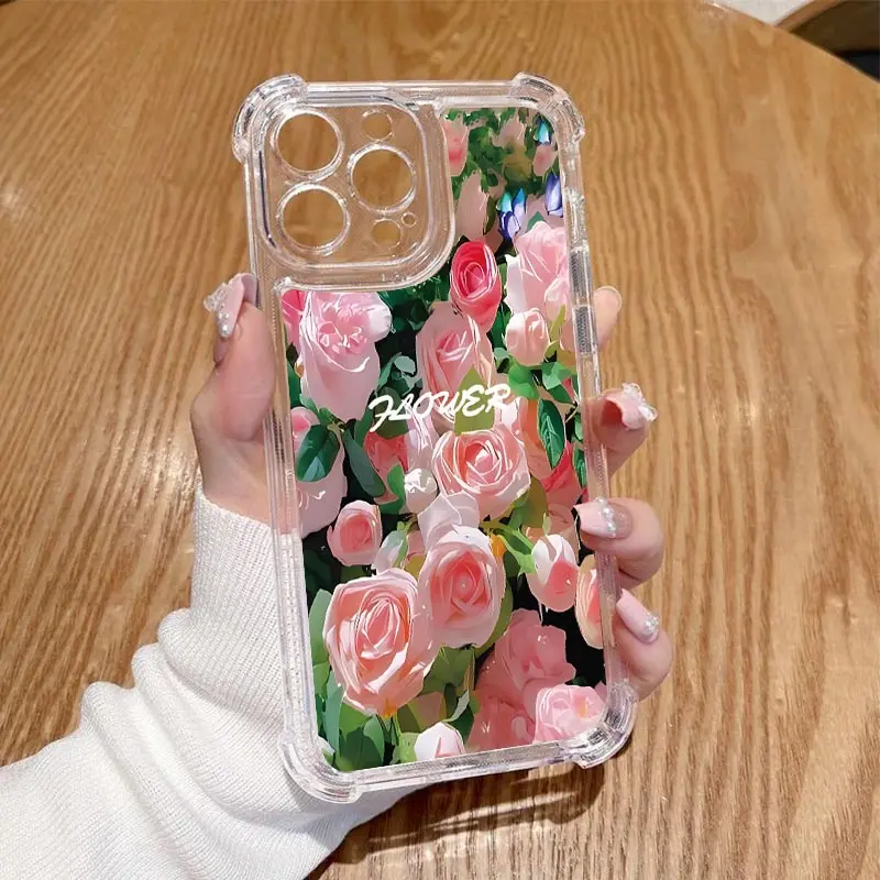 Exotic Flower Transparent Phone Case Cover