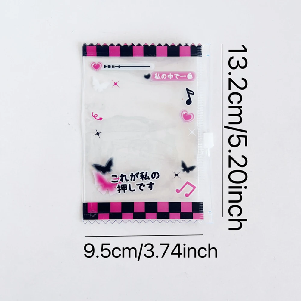 INS Candy Bag Photocard Holder 3 Inch Idol Photo Card Sleeves Card Protective Case Badge Protector Case with Keychain Stationery 6