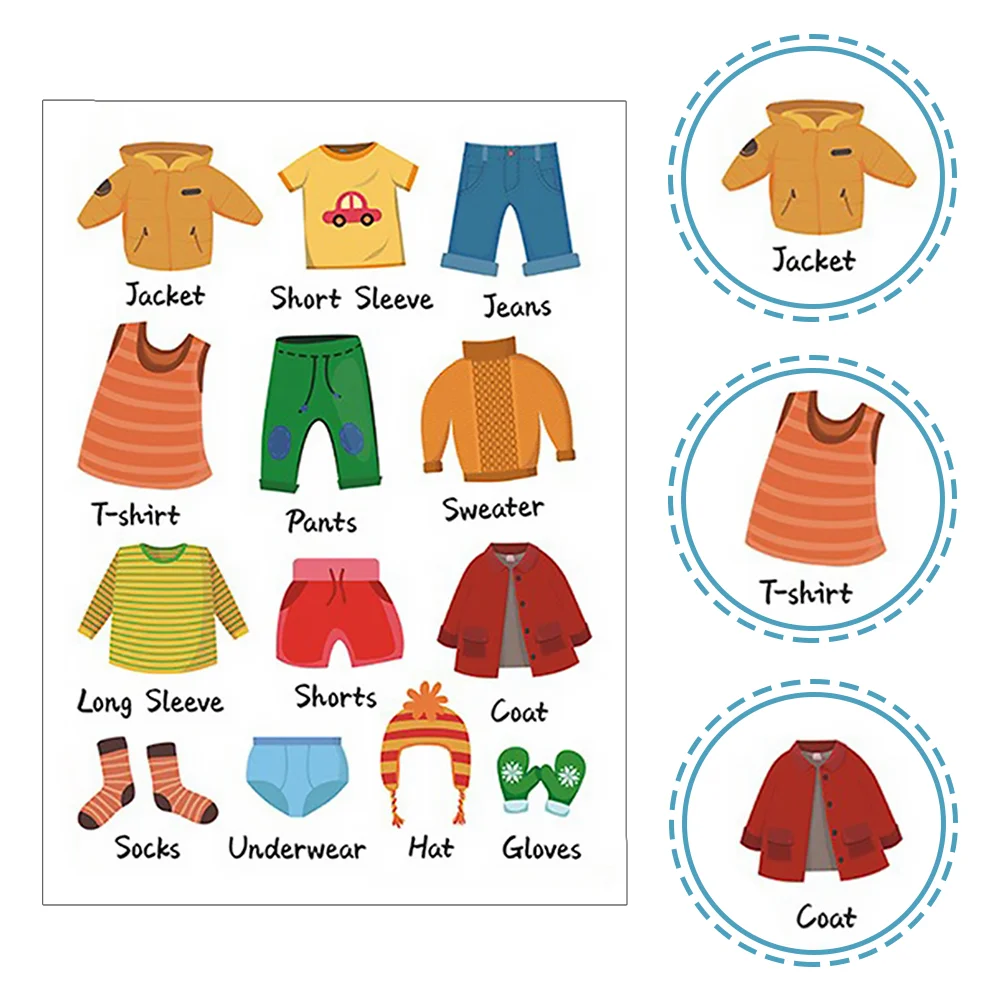 

Wardrobe Stickers Children's Place Girls Clothes Clothing Sort Decals Classification Labels for Kids Pvc
