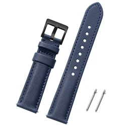 High - Quality Sailcloth Quick Release Waterproof Watch Bands for Men and Women (20mm/22mm) (Blue - Black)