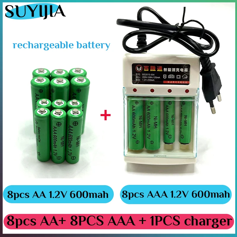 

1.2V AA/AAA Primary Battery 600mAh for Camera Microphone Flashlight Remote Control MP3 and MP4 Player 1.2V AA 600mAh Ni-leaved