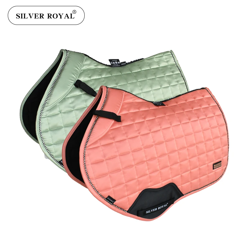 British Sweat Drawer Saddle Pads Square Satin Horse Riding Pad Saddlecloth