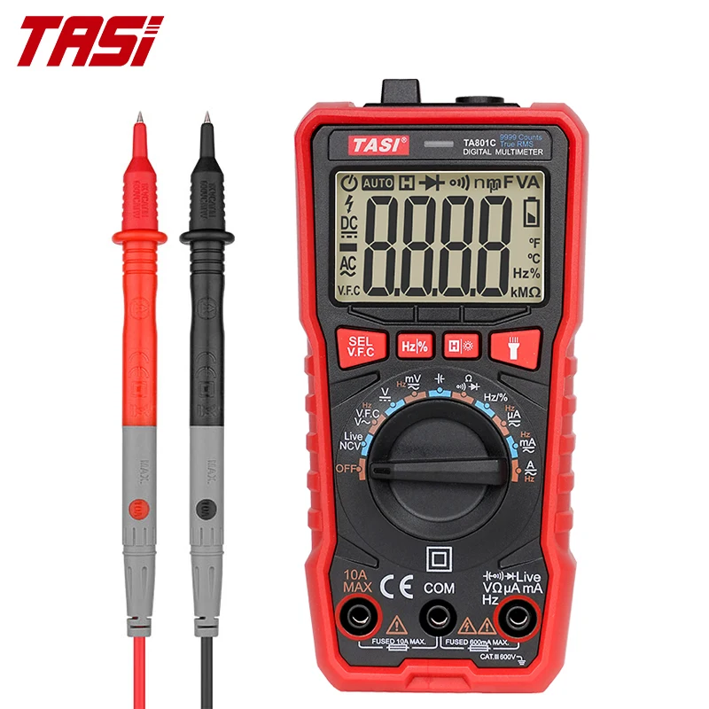 TASI TA801A TA801B TA801C TA801D Digital Multimeter Mini Smart Ture Rms Ac Dc Ncv Auto Range Digital Meter Tester Voltage Meter