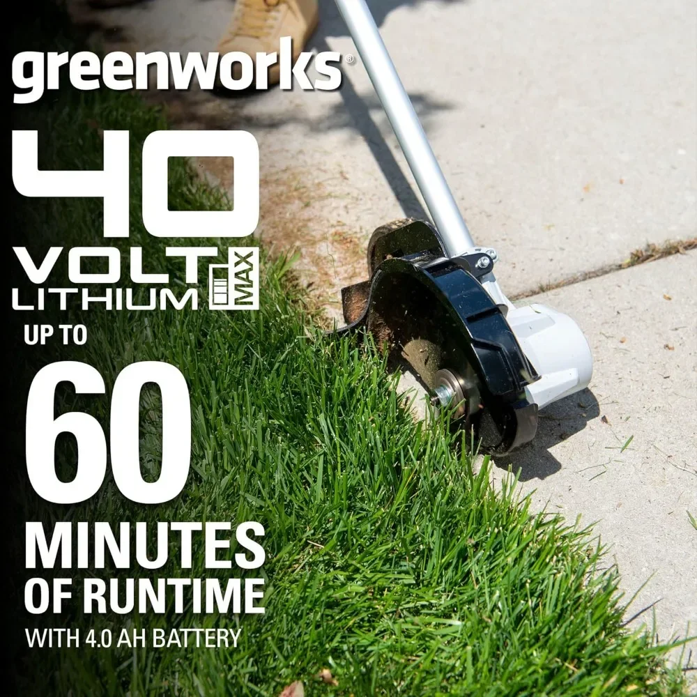 40V 8" Brushless Edger, 4.0Ah Battery and Charger Included Suitable for Courtyard Garden Green